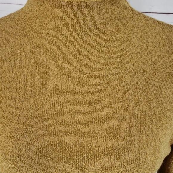Vtg 262 1/2 Gold‎ Acrylic Long Sleeve Small Top Blouse - Picture 3 of 8